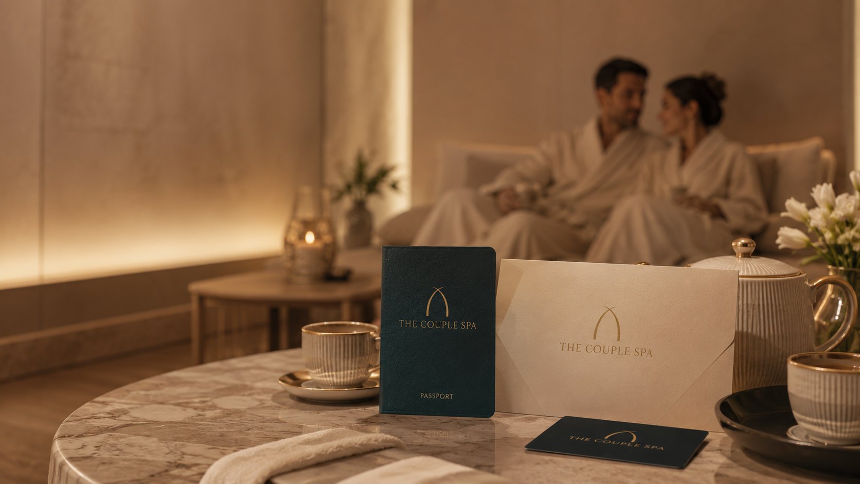 Không gian riêng tư với trà, passport và voucher của THE COUPLE SPA